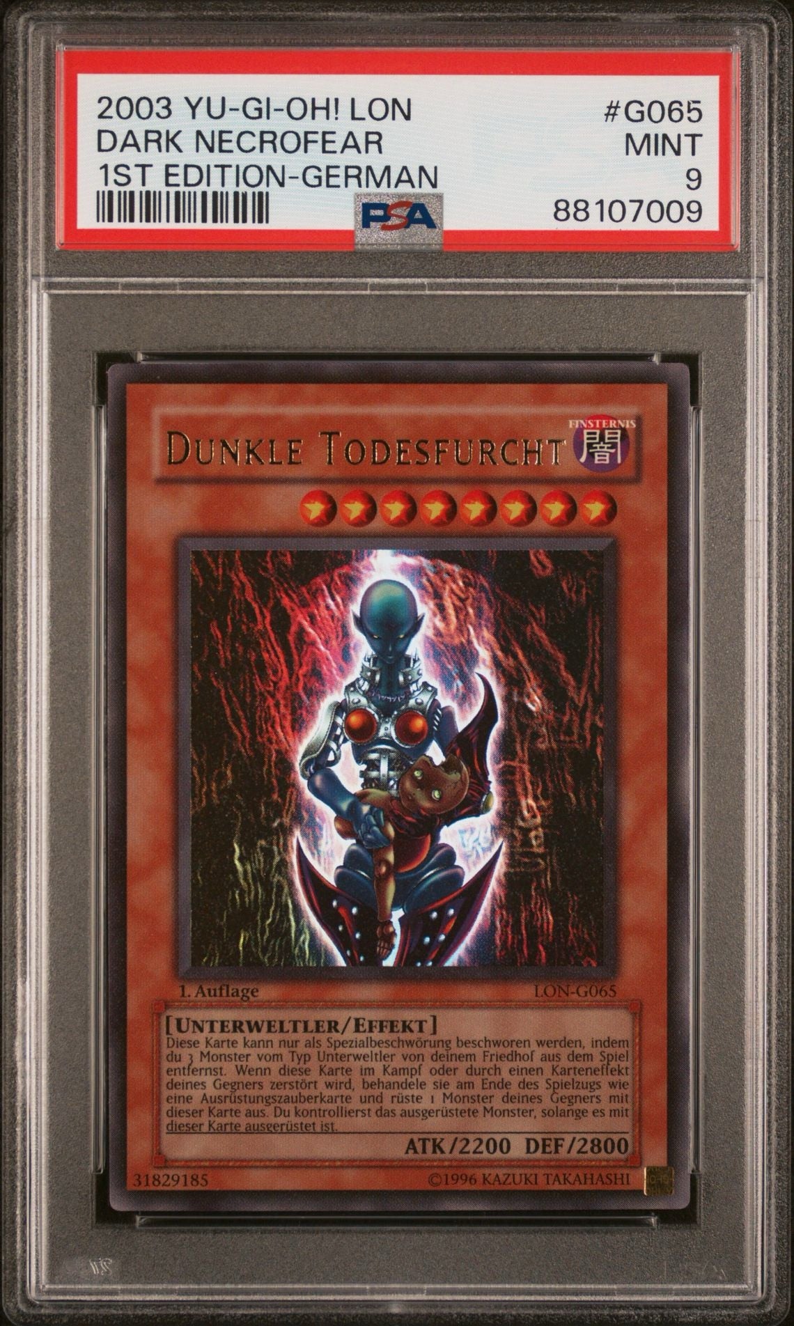2003 LON-LABYRINTH OF NIGHTMARE | 1ST EDITION DUNKLE TODESFURCHT LON-G065 PSA 9