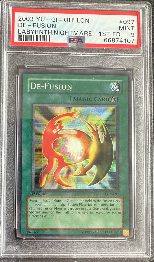 2003 LON-LABYRINTH OF NIGHTMARE – 1st EDITION SUPER RARE #LON-097 DEFUSION PSA 9