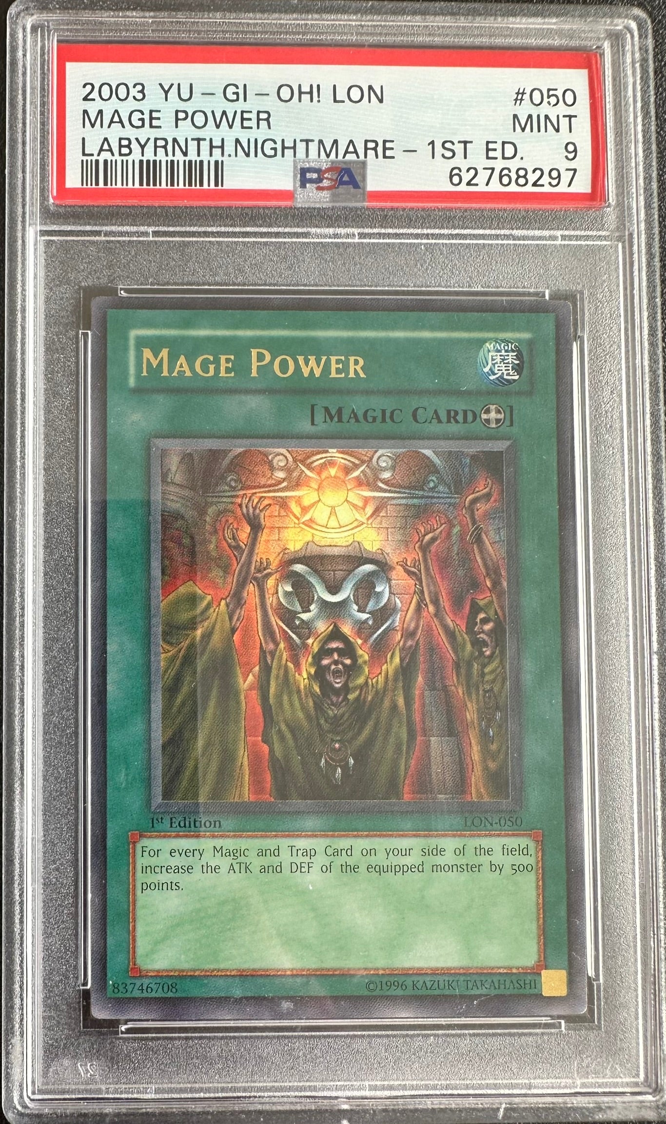 2003 LON-LABYRINTH OF NIGHTMARE – 1st EDITION ULTRA RARE #LON-050 MAGE POWERPSA 9