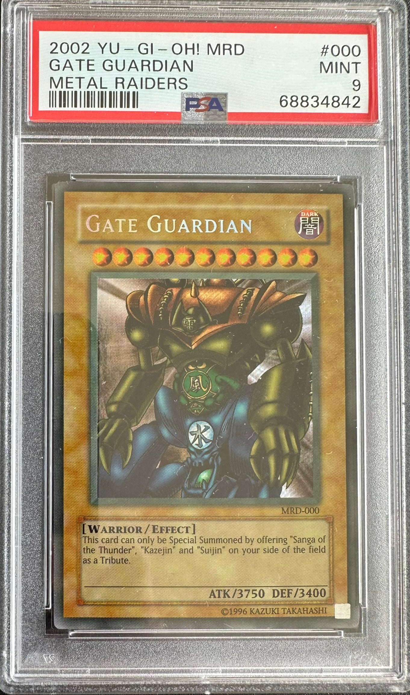 2002 MRD-METAL RAIDERS | #000 GATE GUARDIAN PSA 9 FADED
