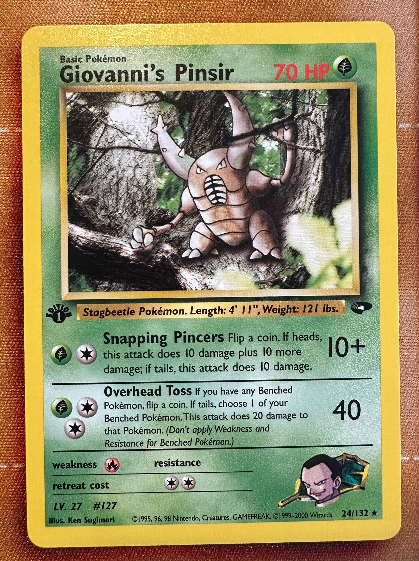 2000 GYM CHALLENGE – 1st EDITION RARE #24/132 GIOVANNI'S PINSIR