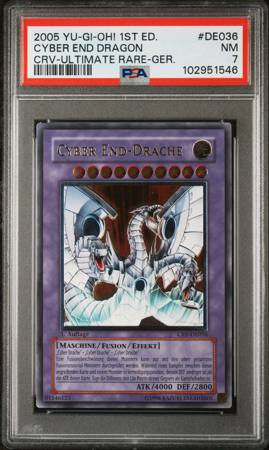 2005 CRV-CYBERNETIC REVOLUTION | 1ST EDITION-ULTIMATE RARE-GERMAN #DE036 CYBER END DRAGON,CYBER END DRACHE PSA 7