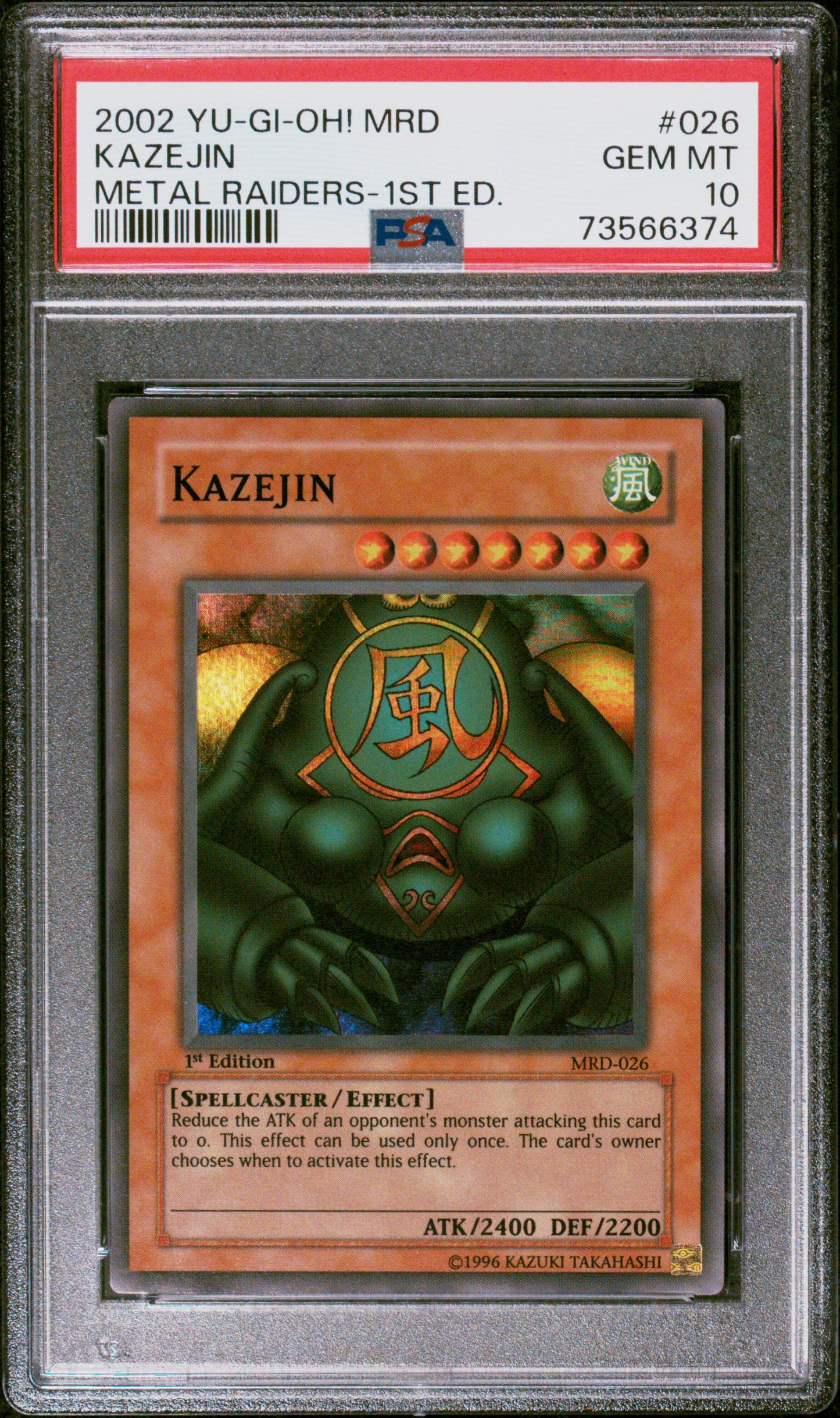 2002 MRD-METAL RAIDERS | 1ST EDITION #026 KAZEJIN PSA 10