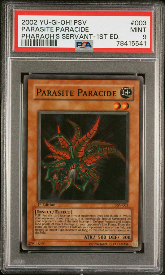 2002 PSV-PHARAOH'S SERVANT | 1ST EDITION #003 PARASITE PARACIDE PSA 9