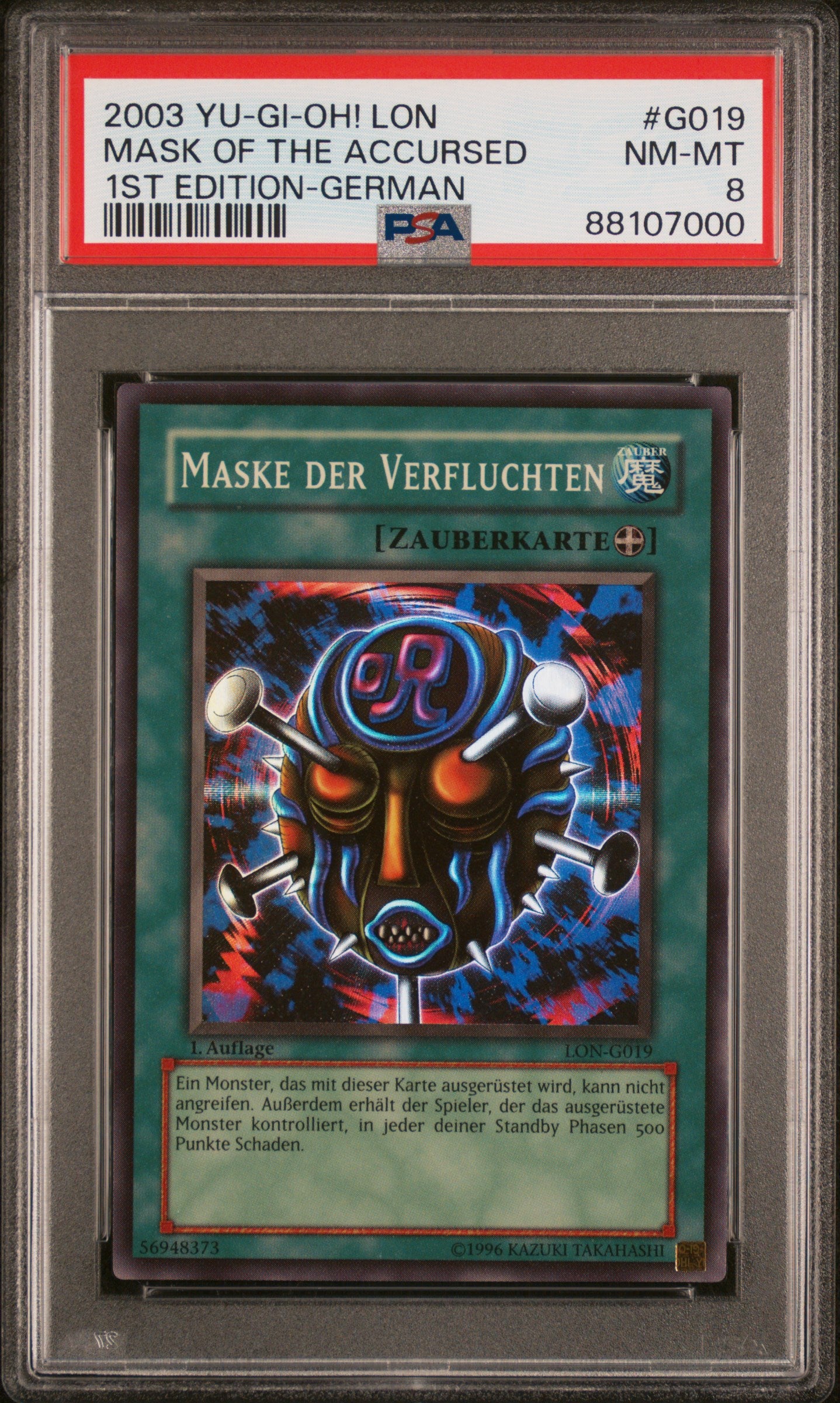 2003 LON-LABYRINTH OF NIGHTMARE | 1ST EDITION-GERMAN #G019 MASK OF THE ACCURSED,MASKE DER VERFLUCHTEN PSA 8