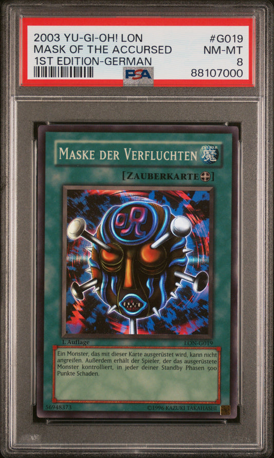 2003 LON-LABYRINTH OF NIGHTMARE | 1ST EDITION-GERMAN #G019 MASK OF THE ACCURSED,MASKE DER VERFLUCHTEN PSA 8