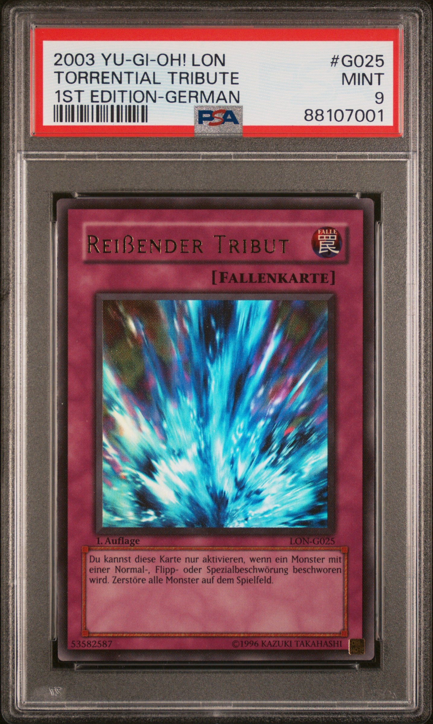 2003 LON-LABYRINTH OF NIGHTMARE | 1ST EDITION-GERMAN #G025 TORRENTIAL TRIBUTE / REIßENDER TRIBUT PSA 9