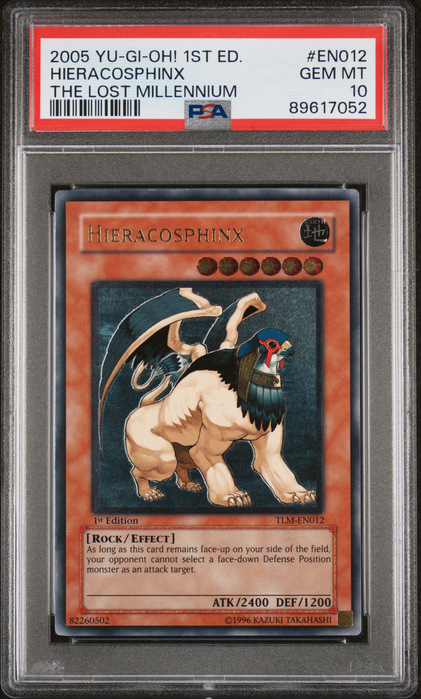 2005 TLM-THE LOST MILLENNIUM ULTIMATE RARE | 1ST EDITION #EN012 HIERACOSPHINX PSA 10