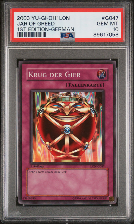 2003 LON-LABYRINTH OF NIGHTMARE | 1ST EDITION-GERMAN #G047 JAR OF GREED, TOPF DER GIER PSA 10