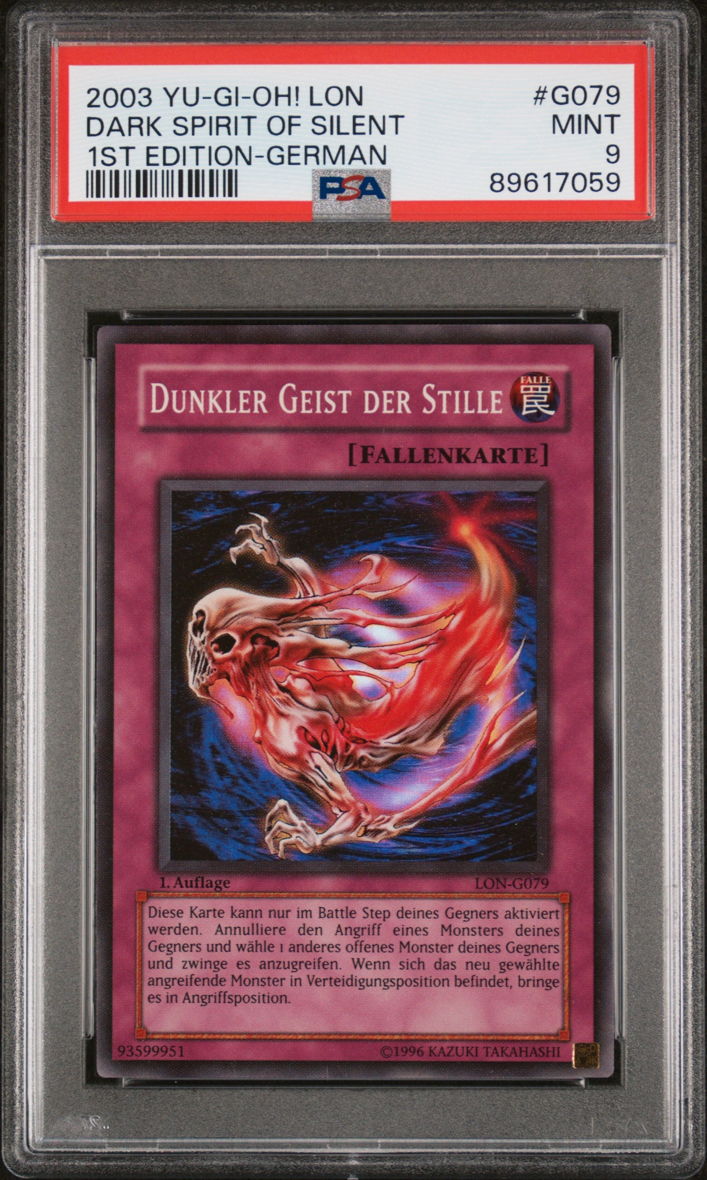 2003 LON-LABYRINTH OF NIGHTMARE | 1ST EDITION-GERMAN #G079 DARK SPIRIT OF THE SILENT,DUNKLER GEIST DER STILLE PSA 9