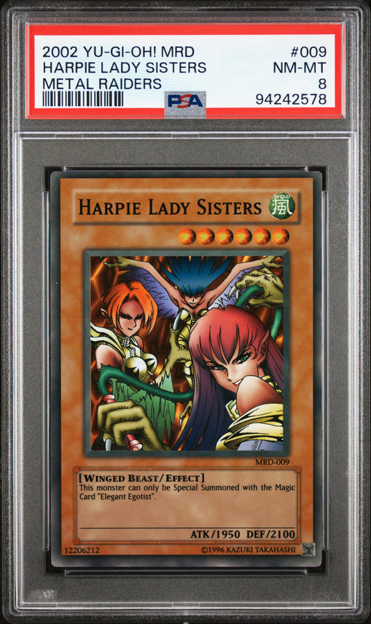 2002 MRD-METAL RAIDERS #009 HARPIE LADY SISTERS PSA 8 LIGHT FADE