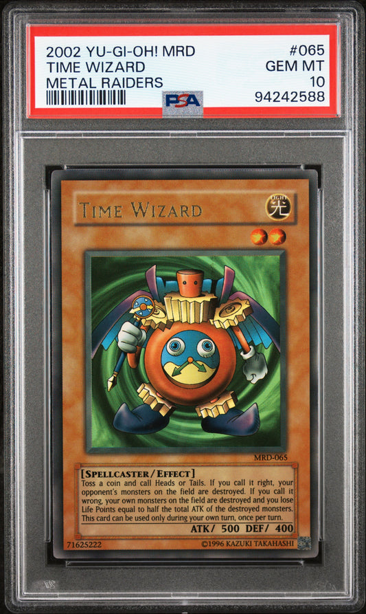 2002 MRD-METAL RAIDERS #065 TIME WIZARD PSA 10 FADED