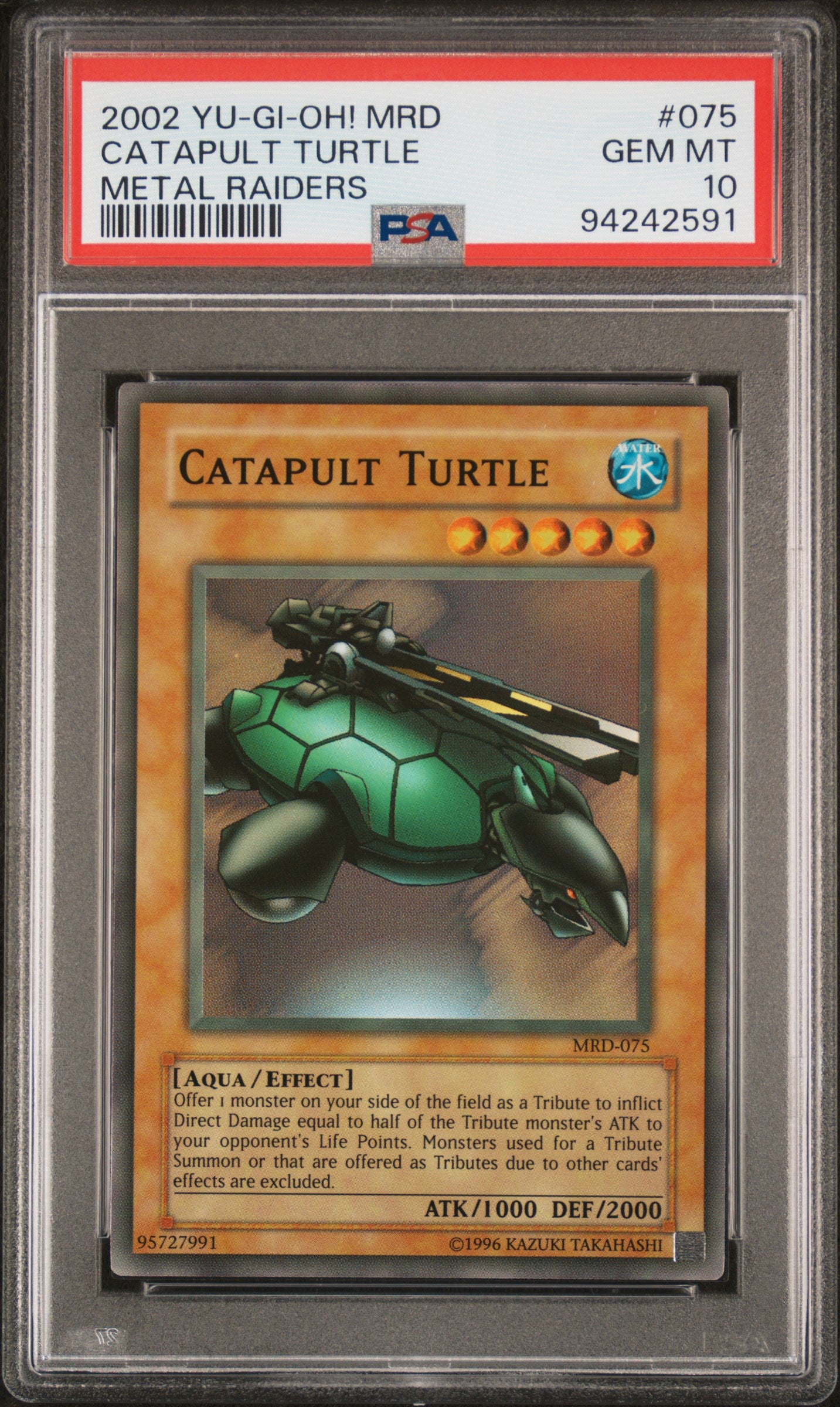 2002 MRD-METAL RAIDERS #075 CATAPULT TURTLE PSA 10 FADED
