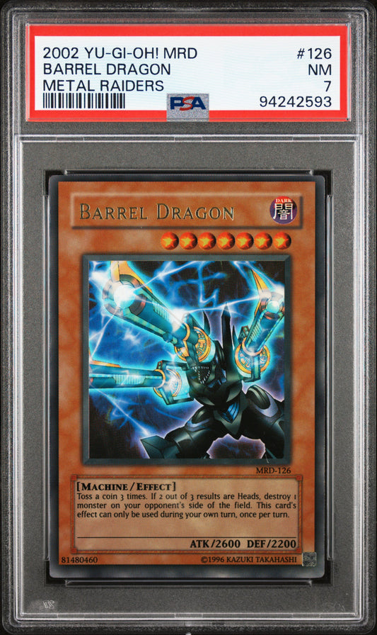 2002 MRD-METAL RAIDERS #126 BARREL DRAGON PSA 7 LIGHT FADE