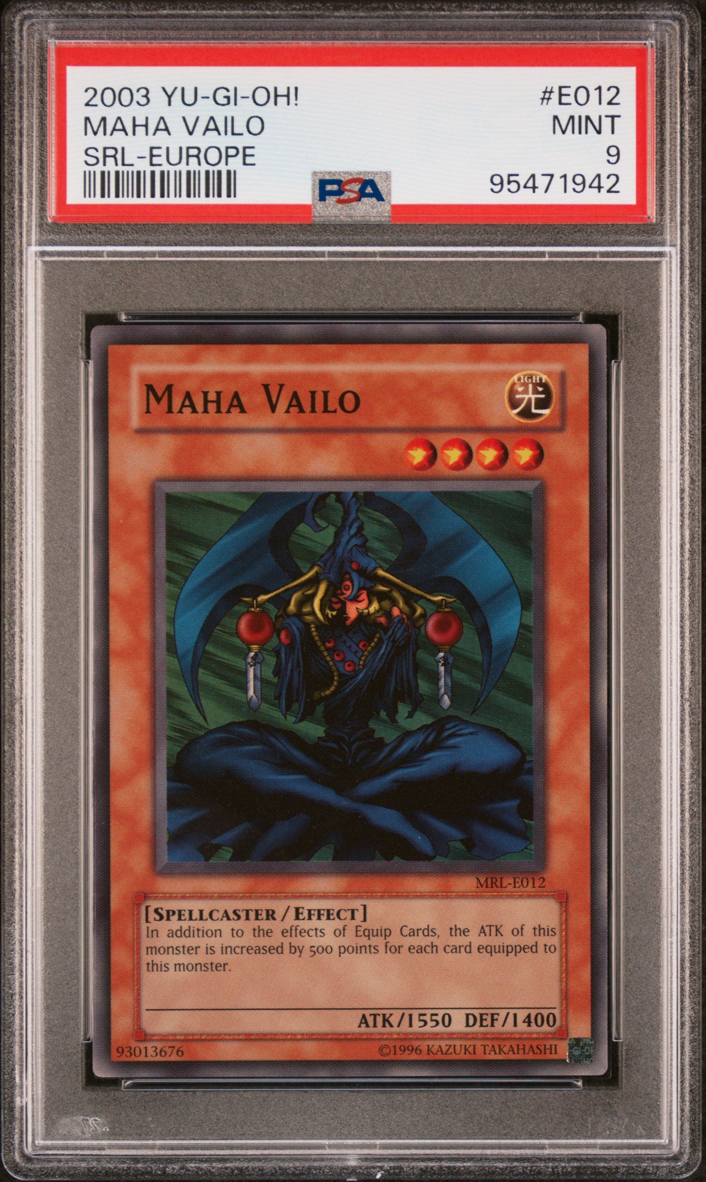 2003 SPELL RULER | EUROPE #E012 MAHA VAILO PSA 9 EURO POP 1