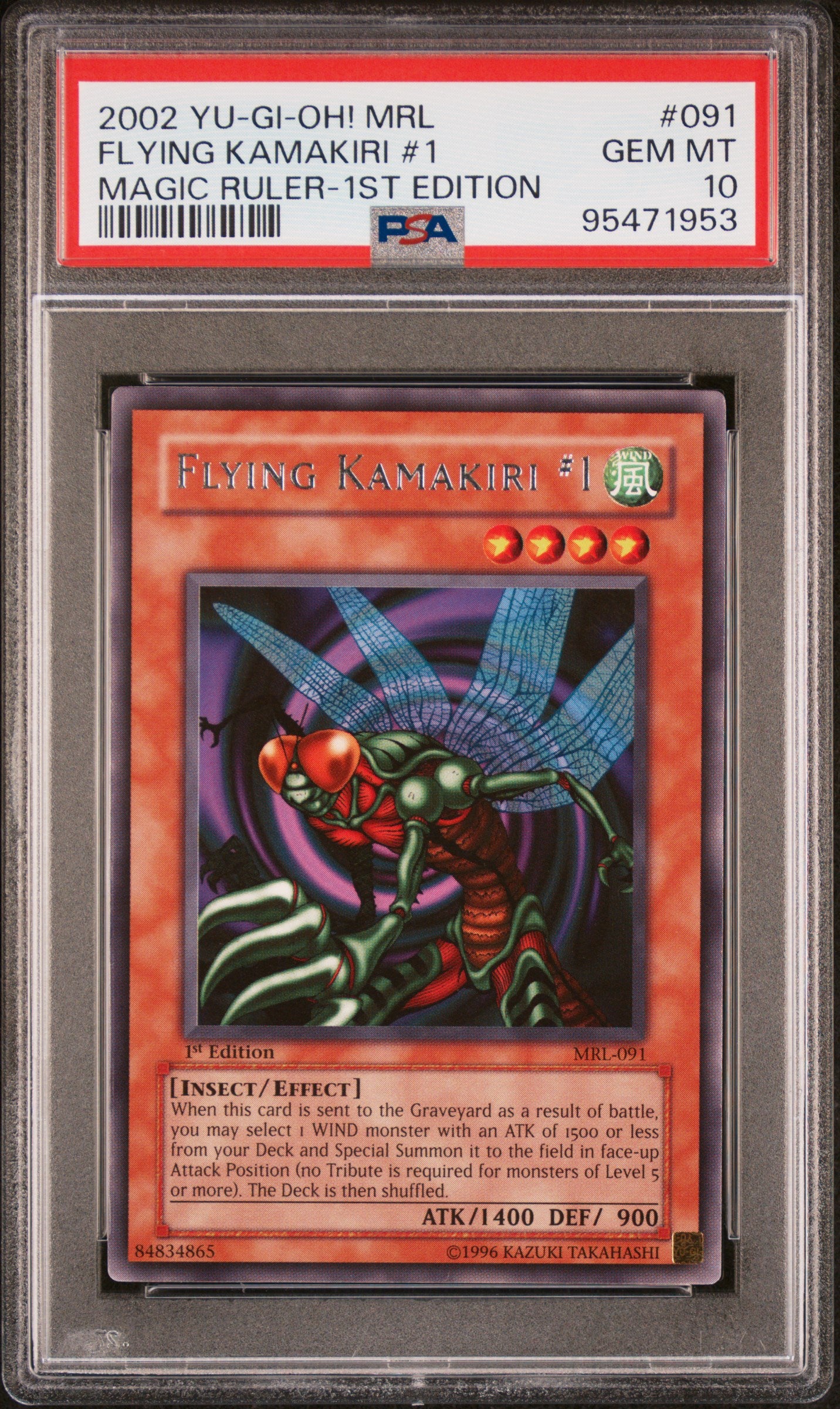 2002 MRL-MAGIC RULER | 1ST EDITION #091 FLYING KAMAKIRI #1 PSA 10