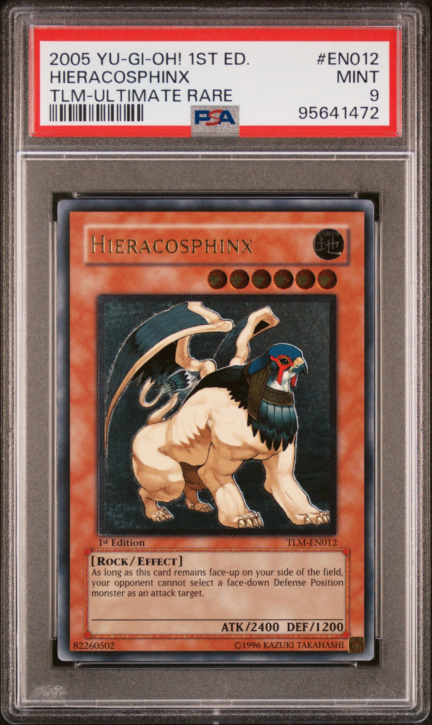 2005 TLM-THE LOST MILLENNIUM | 1ST EDITION-ULTIMATE RARE #EN012 HIERACOSPHINX PSA 9