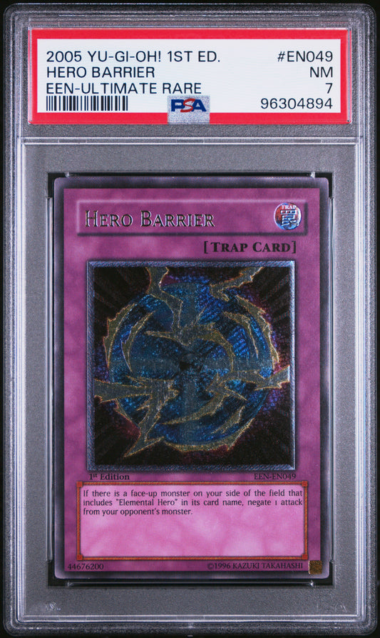 2005 ELEMENTAL ENERGY 1ST EDITION | ULTIMATE RARE #EN049 HERO BARRIER PSA 7 EURO PRINT