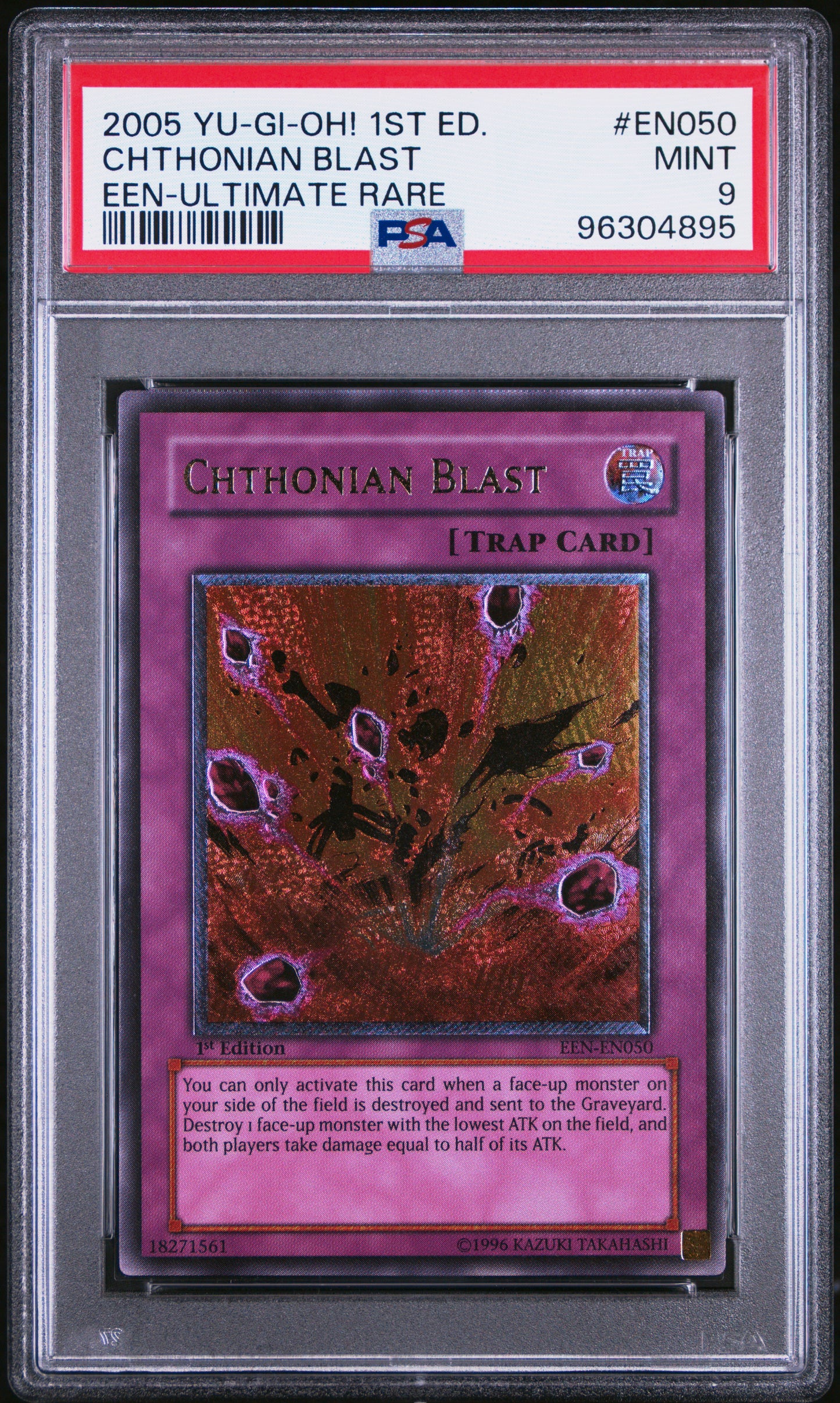 2005 ELEMENTAL ENERGY 1ST EDITION | ULTIMATE RARE #EN050 CHTHONIAN BLAST PSA 9 EURO PRINT