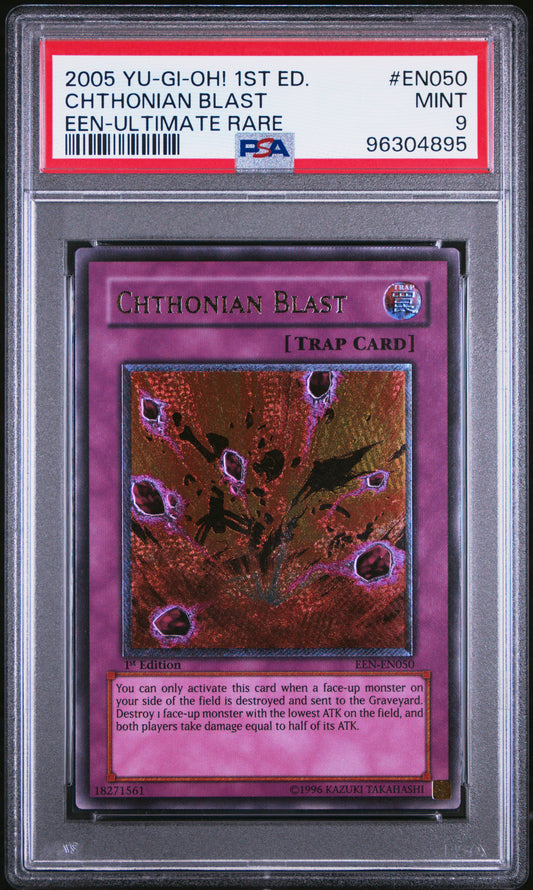 2005 ELEMENTAL ENERGY 1ST EDITION | ULTIMATE RARE #EN050 CHTHONIAN BLAST PSA 9 EURO PRINT