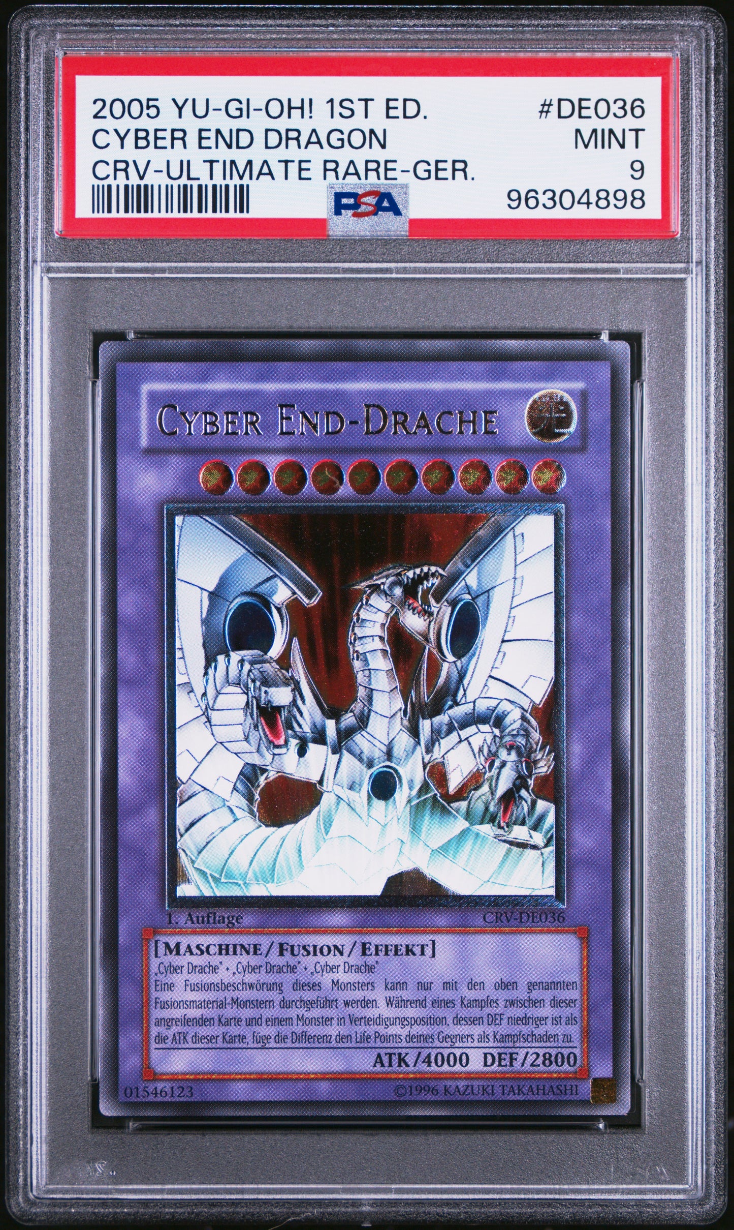 2005 CRV-CYBERNETIC REVOLUTION | 1ST EDITION-ULTIMATE RARE-GERMAN #DE036 CYBER END DRAGON,CYBER END DRACHE PSA 9