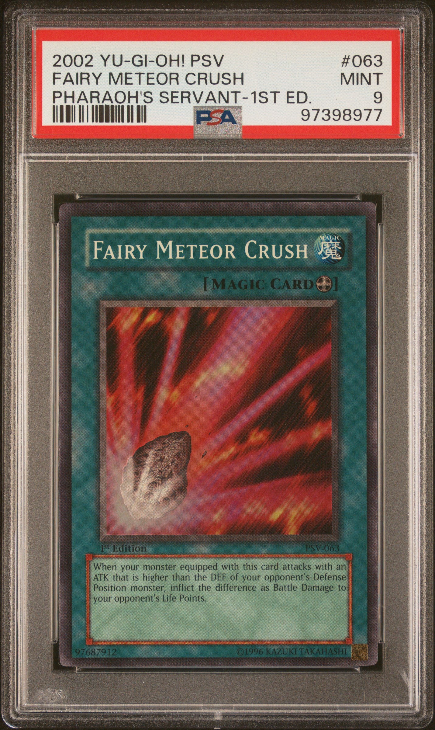 2002 PSV-PHARAOH'S SERVANT | 1ST EDITION #063 FAIRY METEOR CRUSH PSA 9