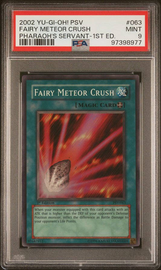 2002 PSV-PHARAOH'S SERVANT | 1ST EDITION #063 FAIRY METEOR CRUSH PSA 9