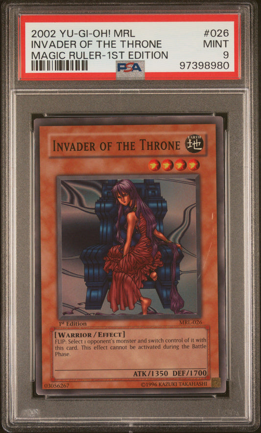 2002 MRL-MAGIC RULER | 1ST EDITION #026 INVADER OF THE THRONE PSA 9