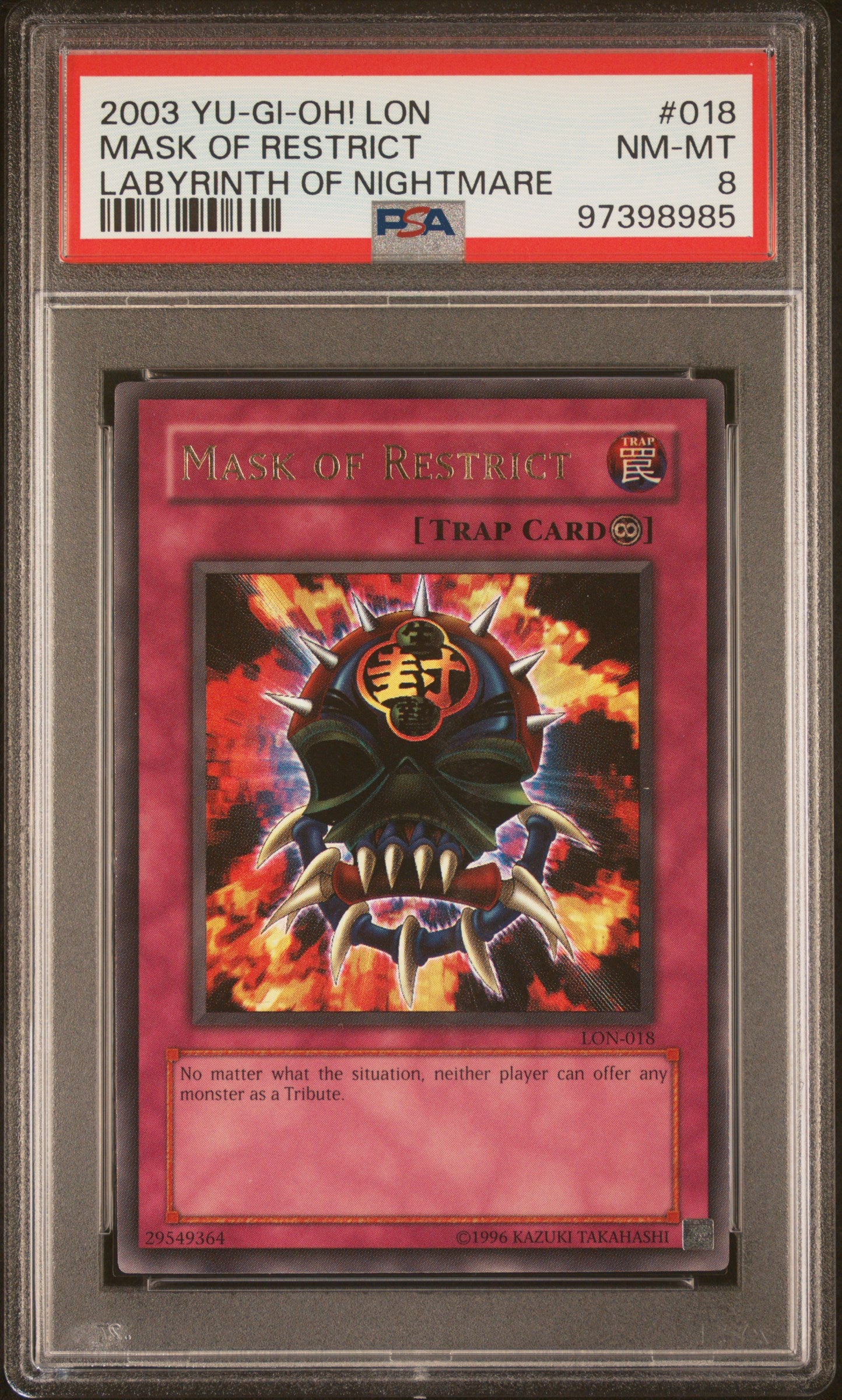 2003 LON-LABYRINTH OF NIGHTMARE #018 MASK OF RESTRICT PSA 8