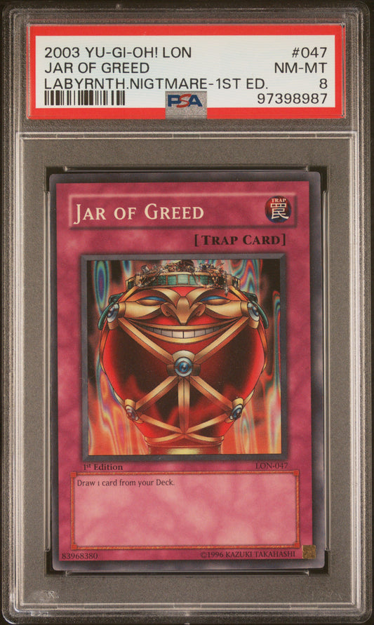 2003 LON-LABYRINTH OF NIGHTMARE | 1ST EDITION #047 JAR OF GREED PSA 8