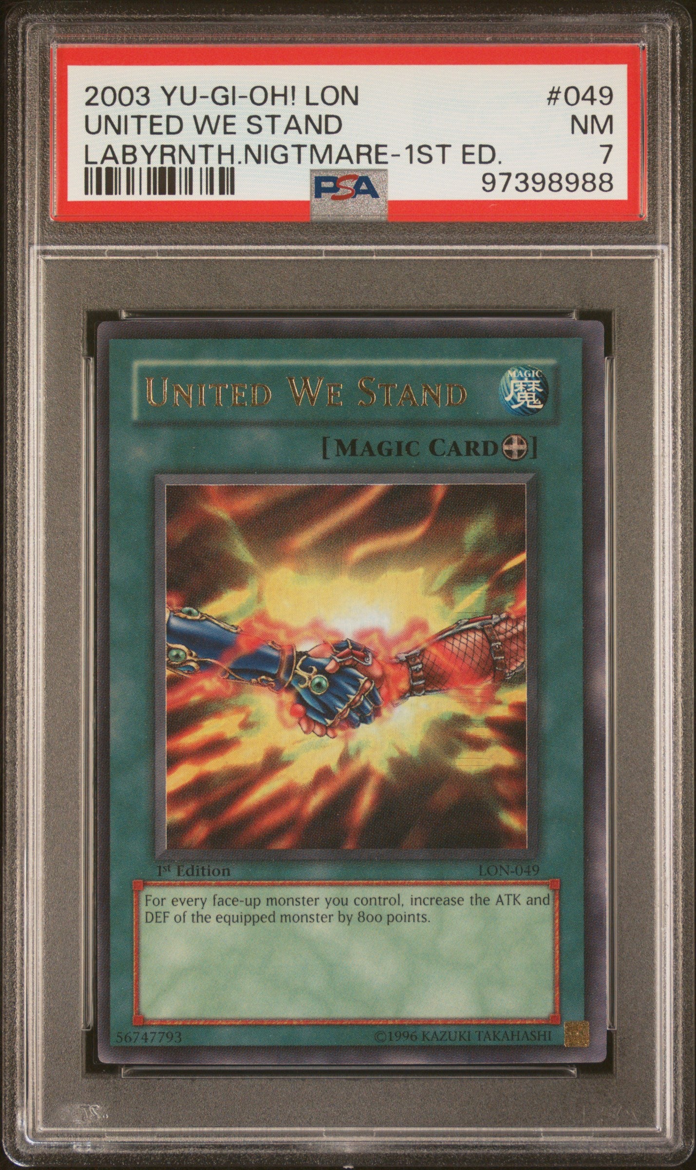 2003 LON-LABYRINTH OF NIGHTMARE | 1ST EDITION #049 UNITED WE STAND PSA 7