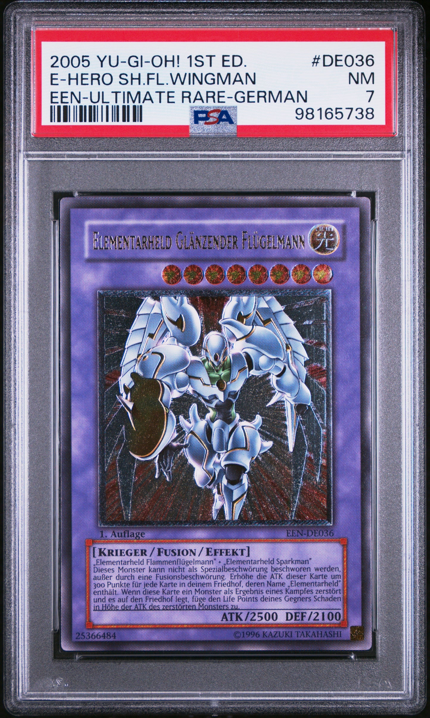 2005 ELEMENTAL ENERGY 1ST EDITION | ULTIMATE RARE-GERMAN #DE036 ELEMENTAL HERO SHINING FLARE WINGMAN PSA 7