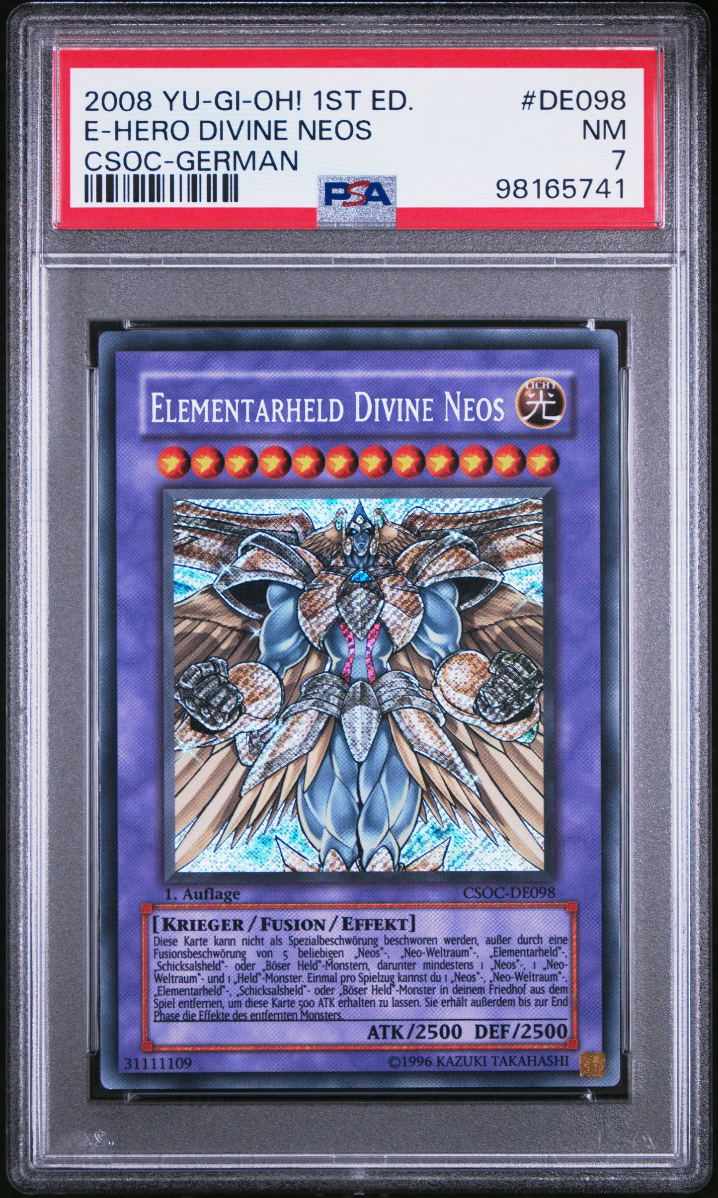 2008 CSOC-CROSSROADS OF CHAOS | 1ST EDITION-GERMAN #DE098 ELEMENTAL HERO DIVINE NEOS PSA 7