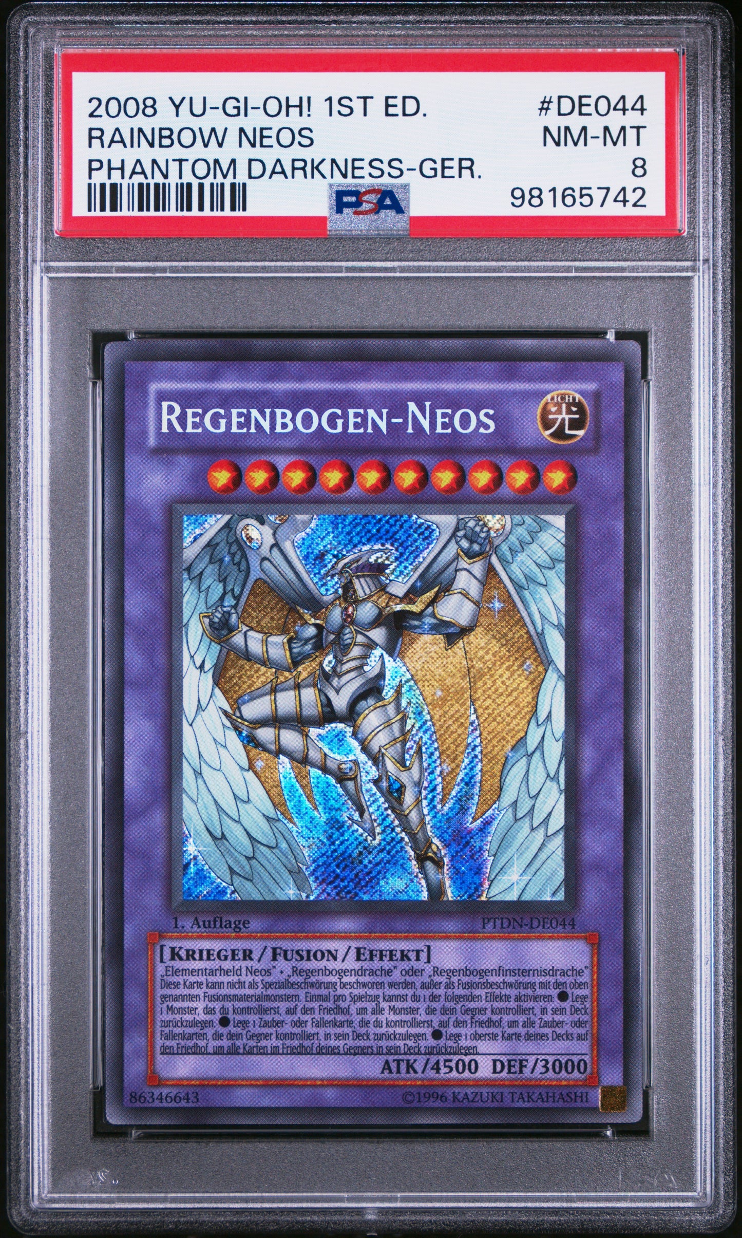 2008 PTDN-PHANTOM DARKNESS | 1ST EDITION-GERMAN #DE044 RAINBOW NEOS,REGENBOGEN NEOS PSA 8