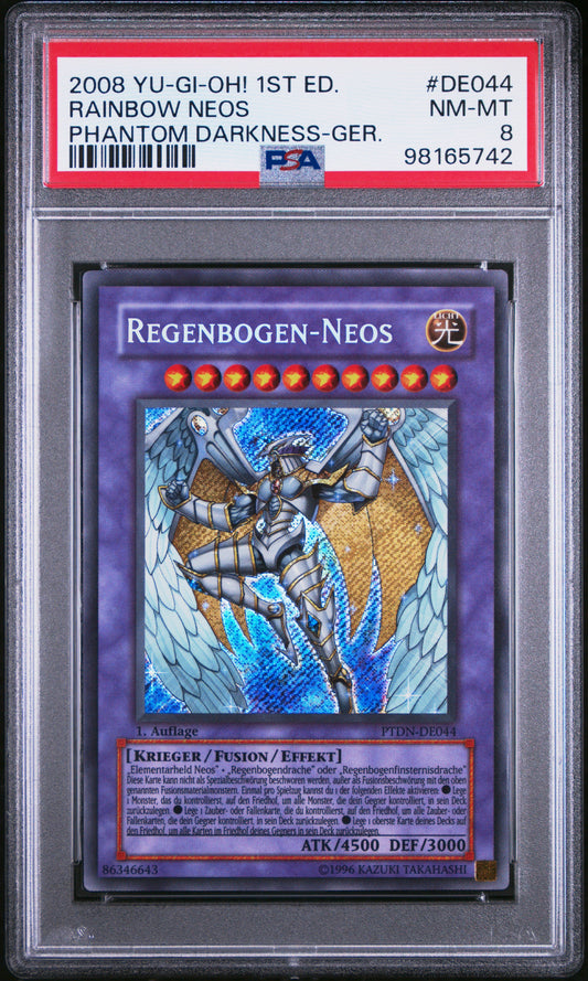 2008 PTDN-PHANTOM DARKNESS | 1ST EDITION-GERMAN #DE044 RAINBOW NEOS,REGENBOGEN NEOS PSA 8