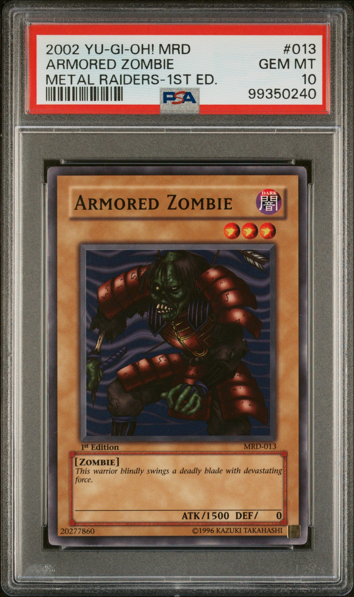 2002 MRD-METAL RAIDERS | 1ST EDITION #013 ARMORED ZOMBIE PSA 10