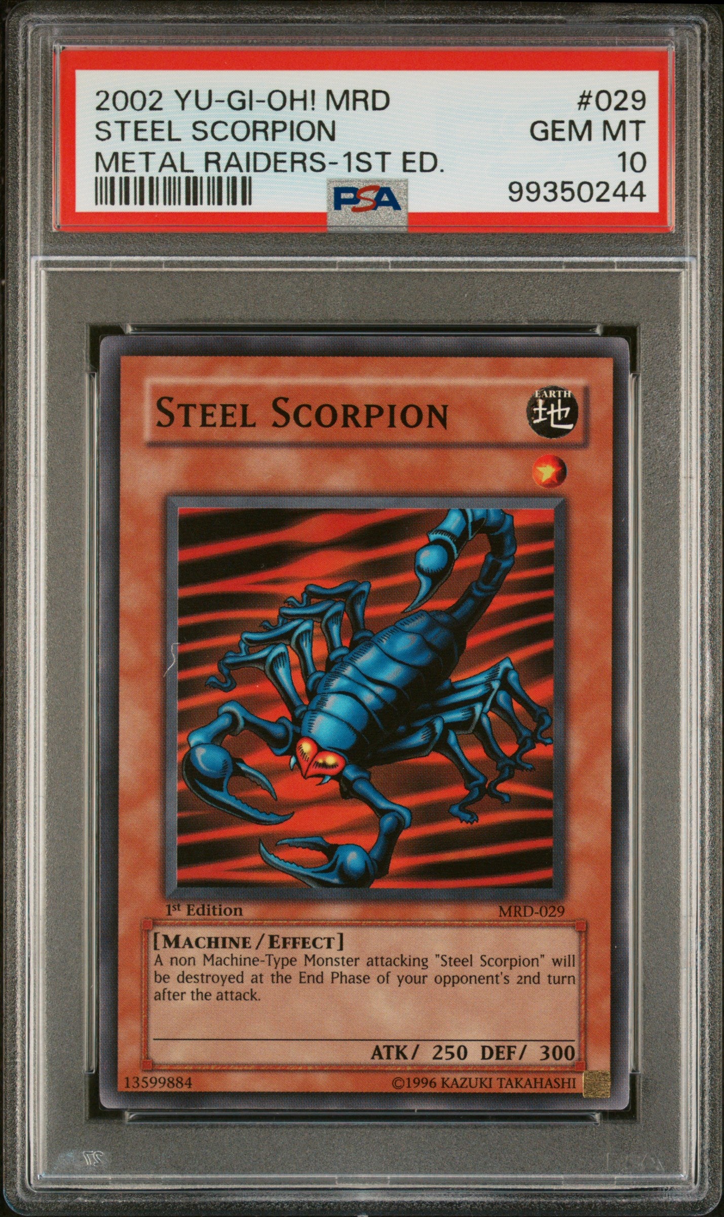 2002 MRD-METAL RAIDERS | 1ST EDITION #029 STEEL SCORPION PSA 10