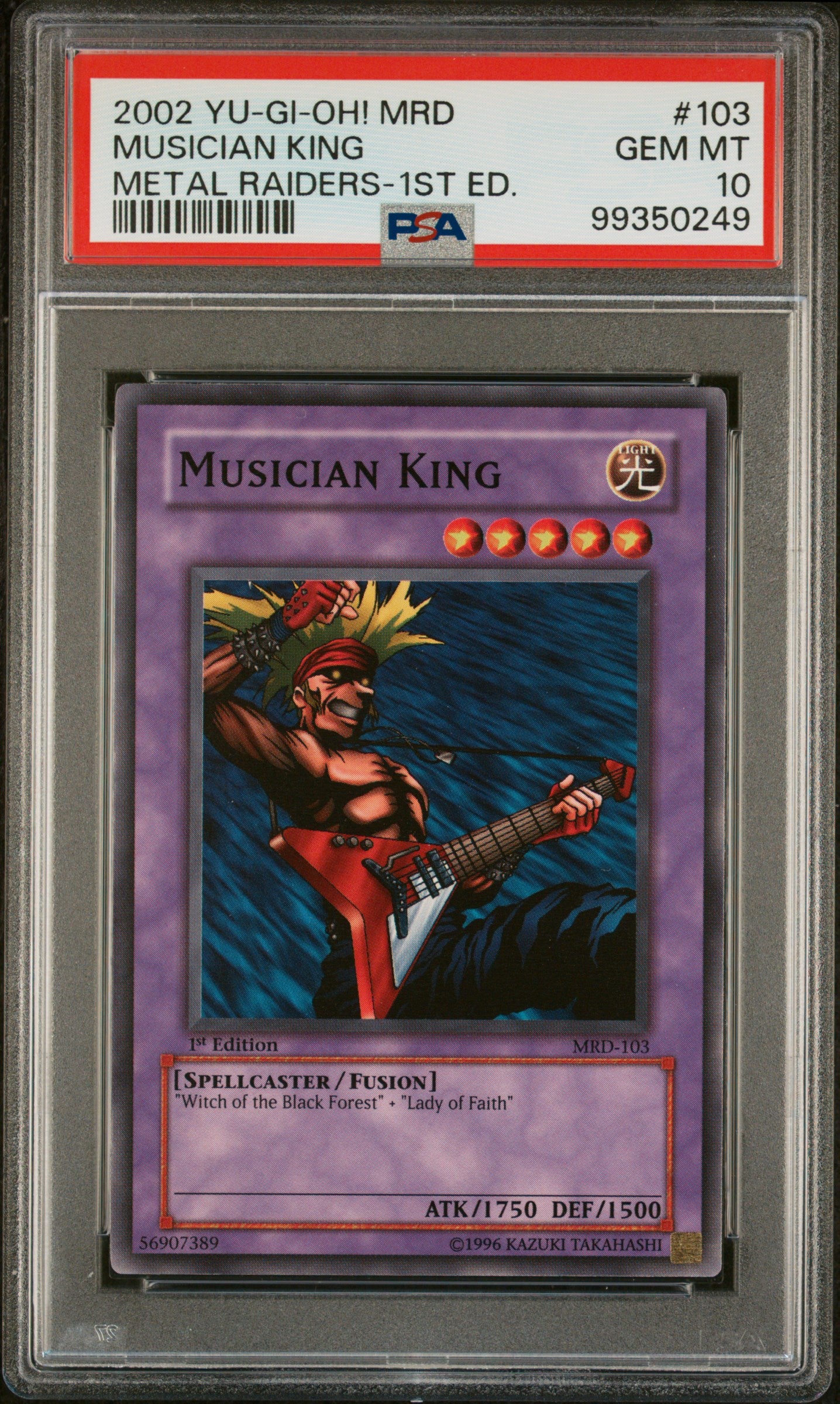 2002 MRD-METAL RAIDERS | 1ST EDITION #103 MUSICIAN KING PSA 10