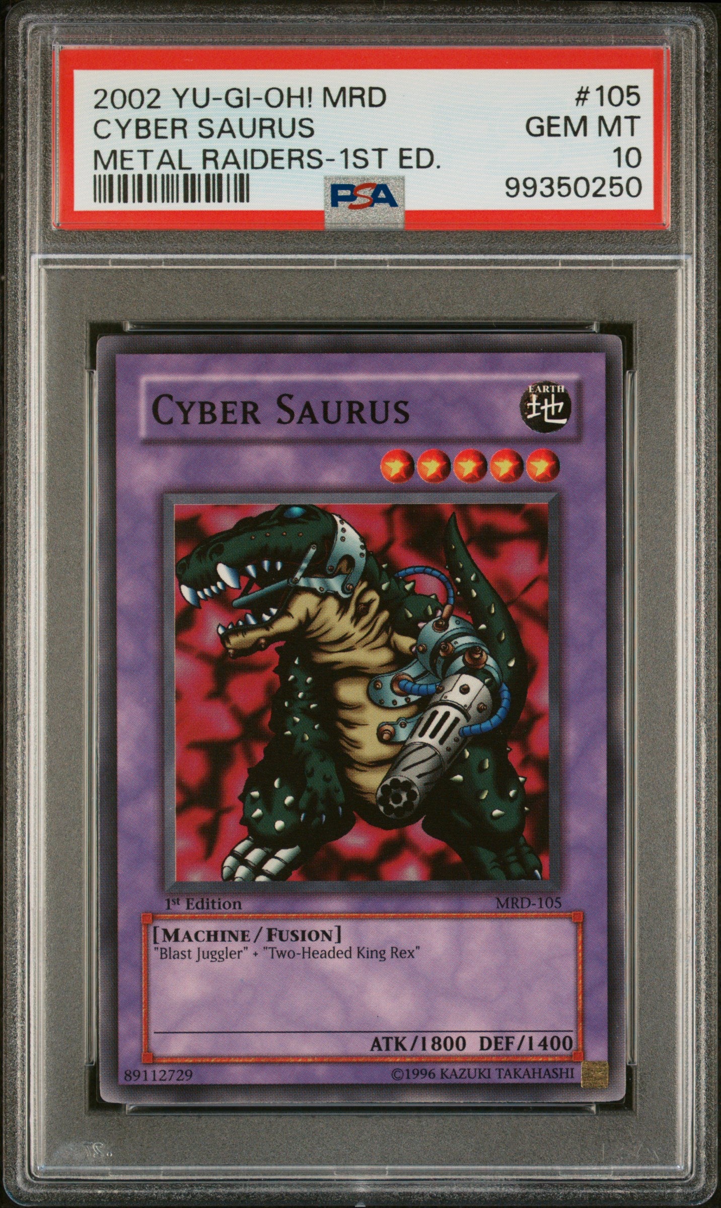 2002 MRD-METAL RAIDERS | 1ST EDITION #105 CYBER SAURUS PSA 10